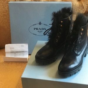 Prada Boots with Shearling fur lining.